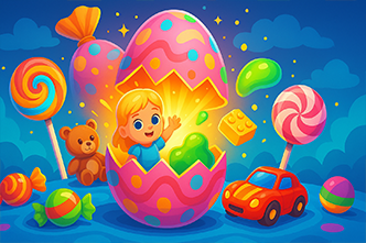Giant Candy-Themed Toy Egg Surprise Challenge